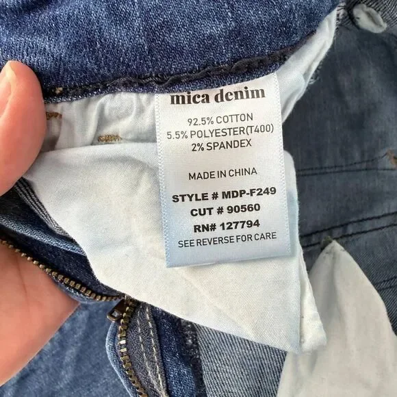 Mica Los Angeles Dark Denim Mid Rise Flared Jeans Blue Size 28 - Picture 6 of 9